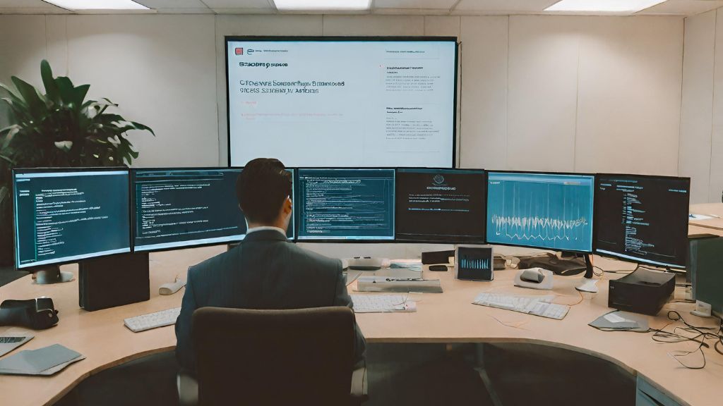 אינפוגארד איש ליד מחשב